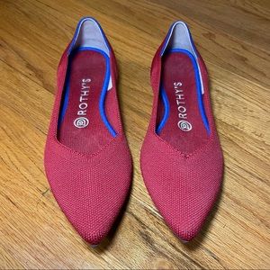 Rothy’s Red Chili Pointed Flats, Size 9